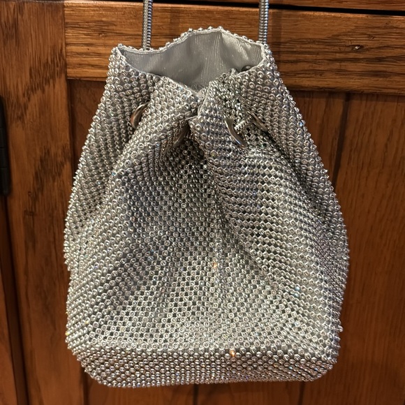 Silver Faux Crystal Embellished Bag - Picture 7 of 12